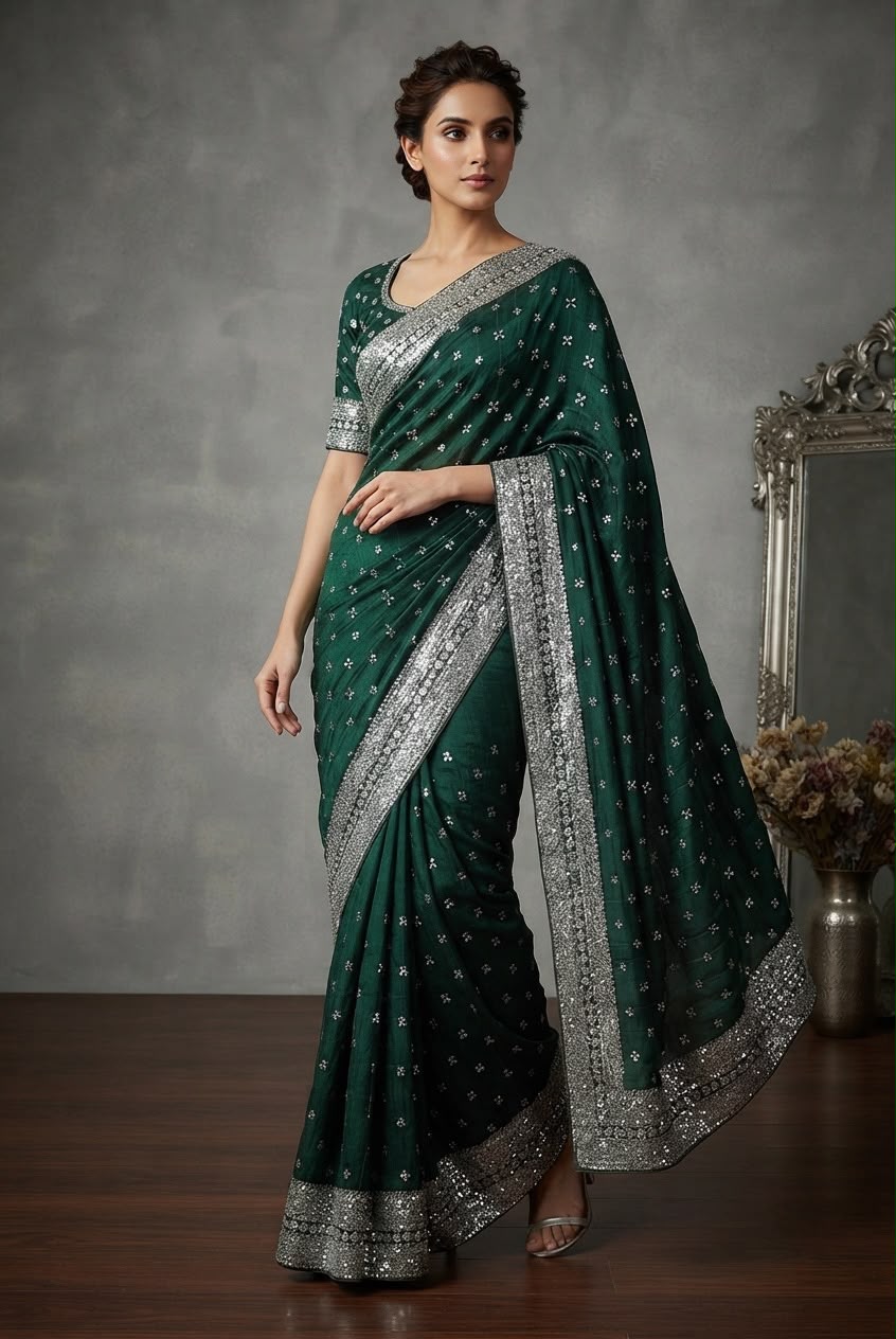 New Indian Shisha Silk Saree
