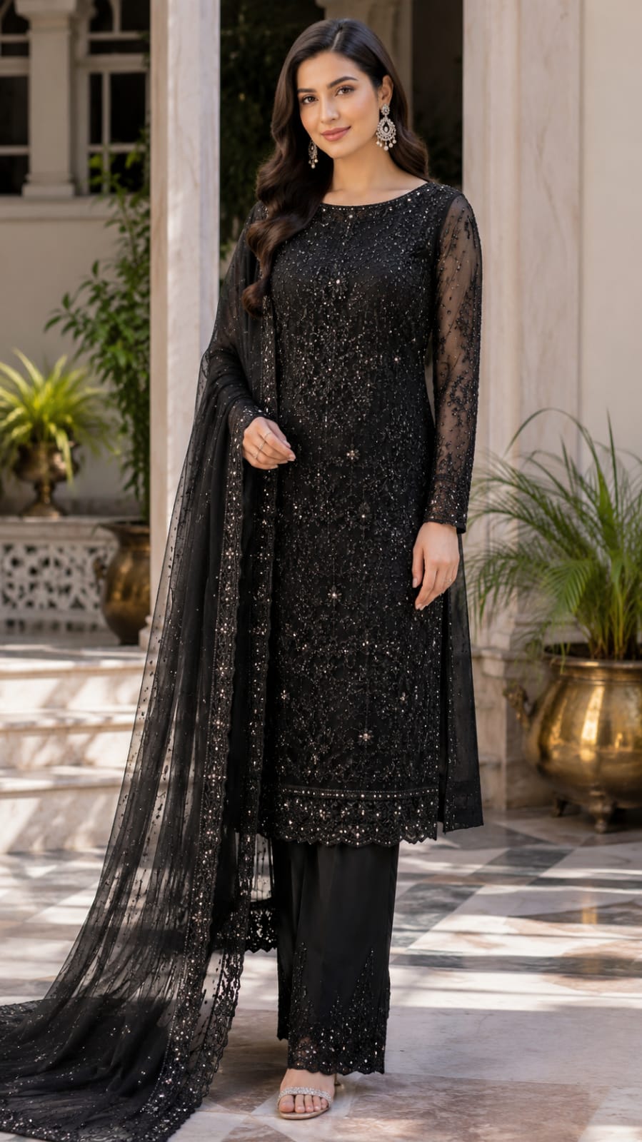 Long Shirt 3 Peace Net Cut Dana