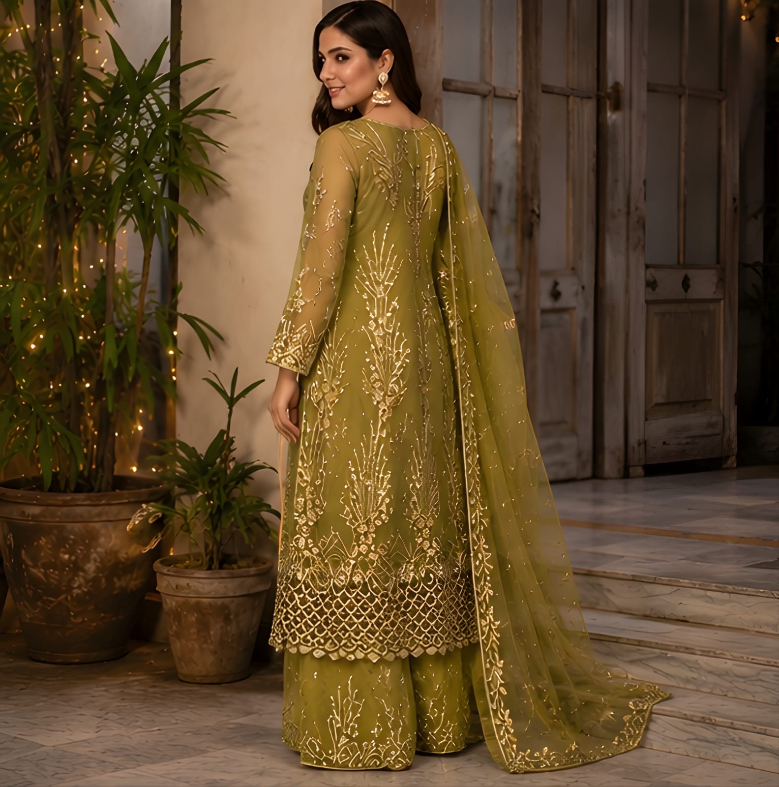 3 Peace Suit Long Shirt Net Cut Dana