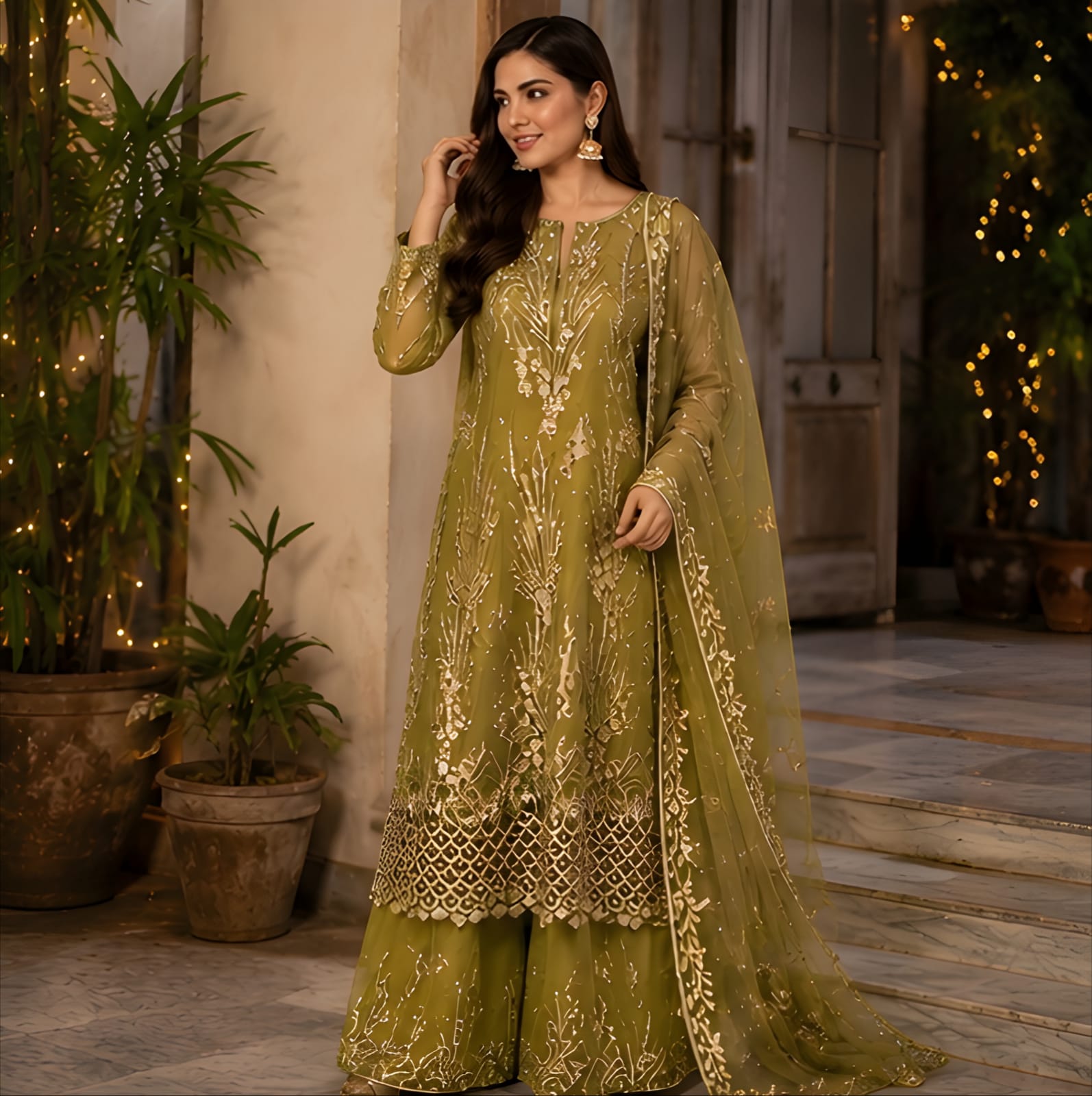 3 Peace Suit Long Shirt Net Cut Dana