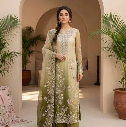 3 Piece Suit Long Shirt Shisha silk Cut Dana