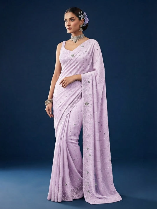 New Indian Crinkle Silk Saree