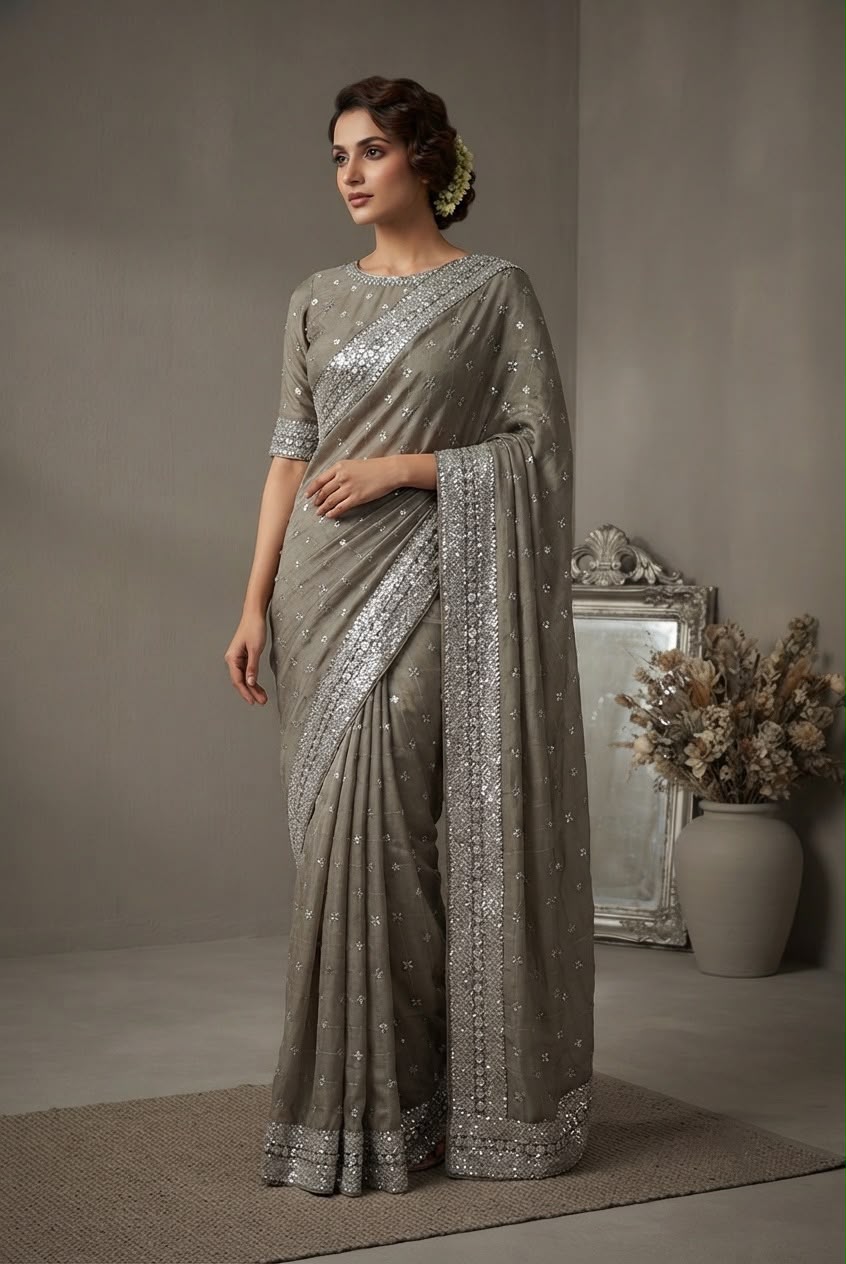 New Indian Shisha Silk Saree