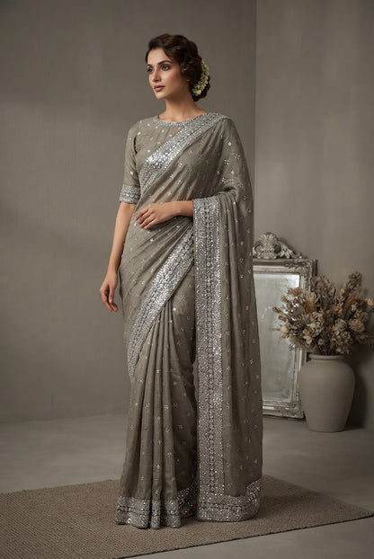 New Indian Shisha Silk Saree