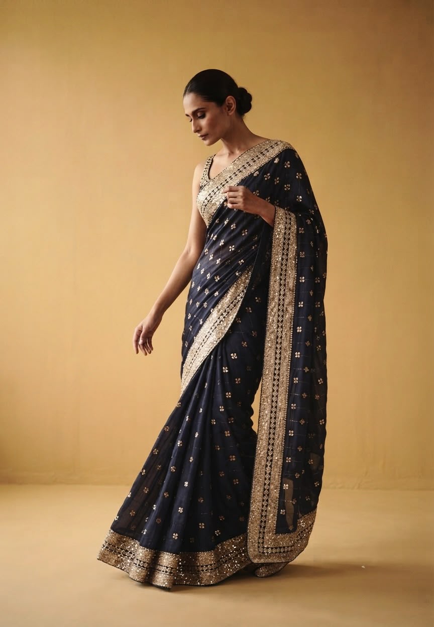 New Indian Shisha Silk Saree
