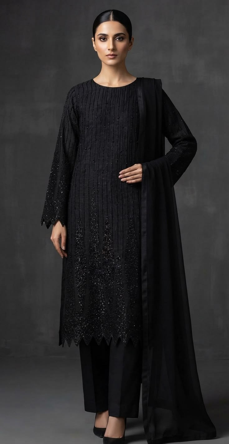 Shisha Silk Cut Dana 3-Piece Black Dres