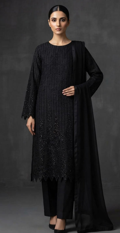 Shisha Silk Cut Dana 3-Piece Black Dres