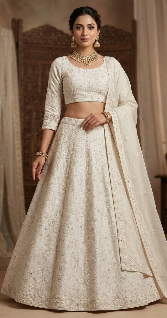 Elegance – Men’s Sherwani Women’s Raw Silk Lehenga Pair