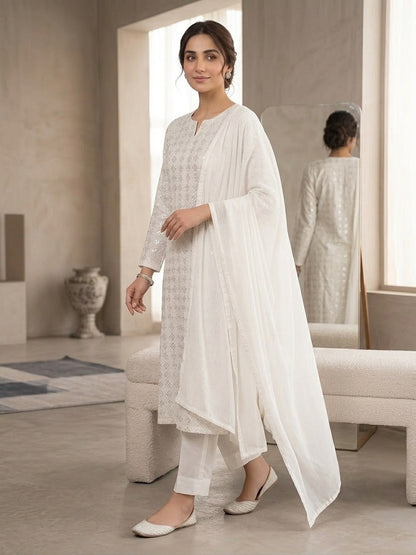 Raw Silk 3-Piece Suit – Long Shirt | All Colors Available