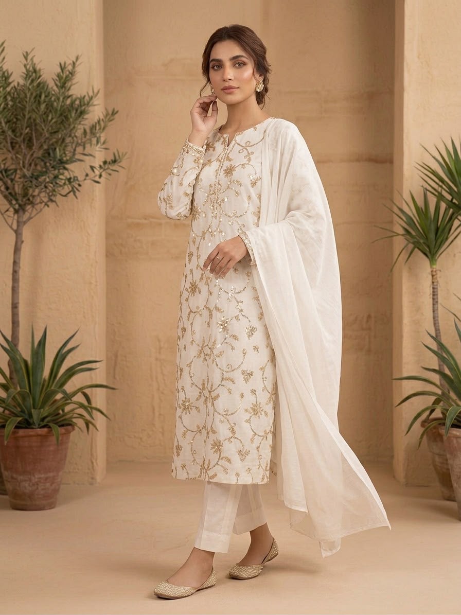 Raw Silk 3-Piece Suit – Long Shirt | All Colors Available