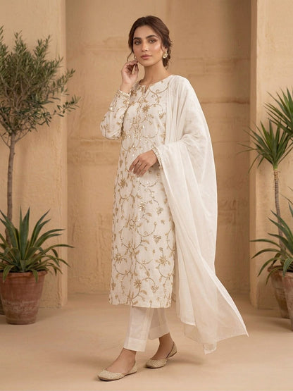 Raw Silk 3-Piece Suit – Long Shirt | All Colors Available