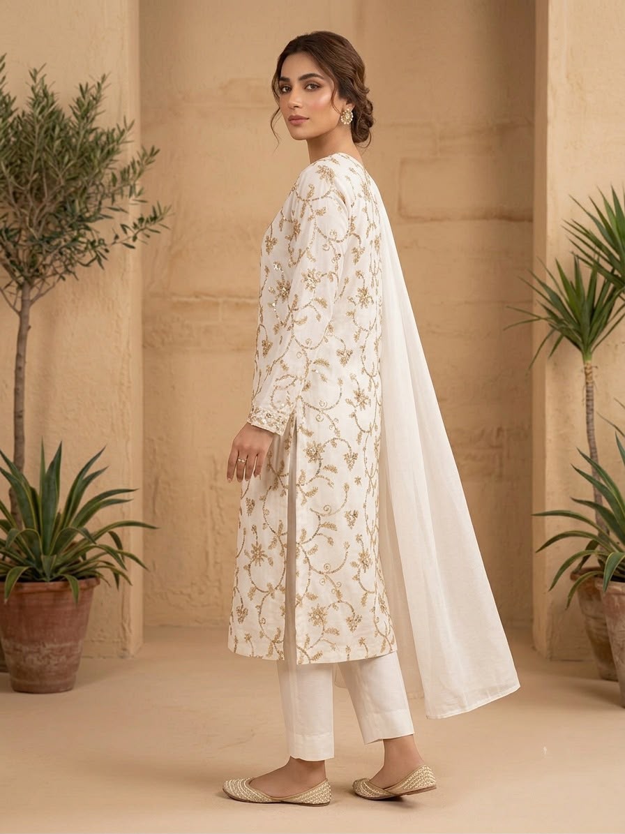 Raw Silk 3-Piece Suit – Long Shirt | All Colors Available
