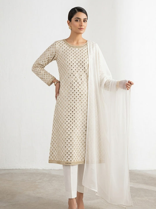 Raw Silk 3-Piece Suit – Long Shirt | All Colors Available