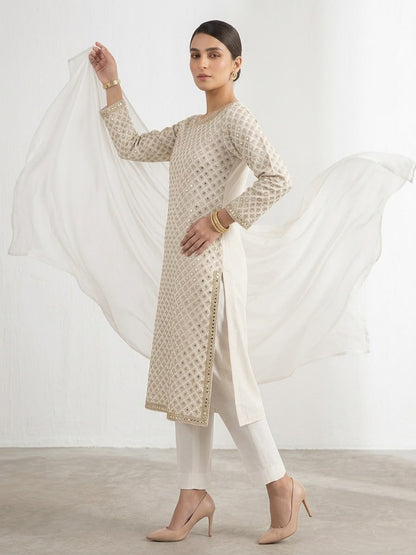 Raw Silk 3-Piece Suit – Long Shirt | All Colors Available