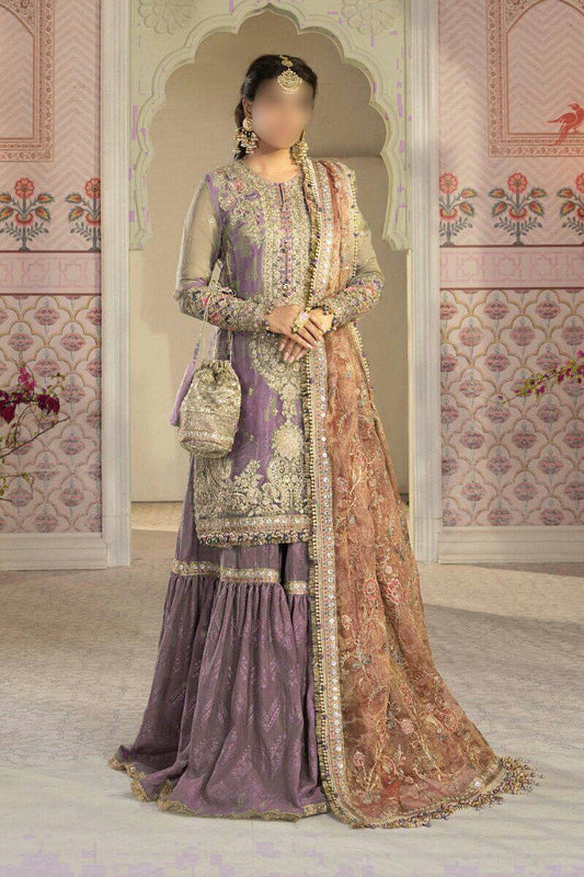 Net short shirt and sharara 3 peace suit